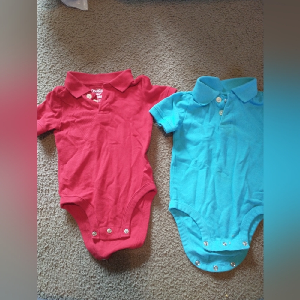 OshKosh B'gosh Red and Teal Bodysuits